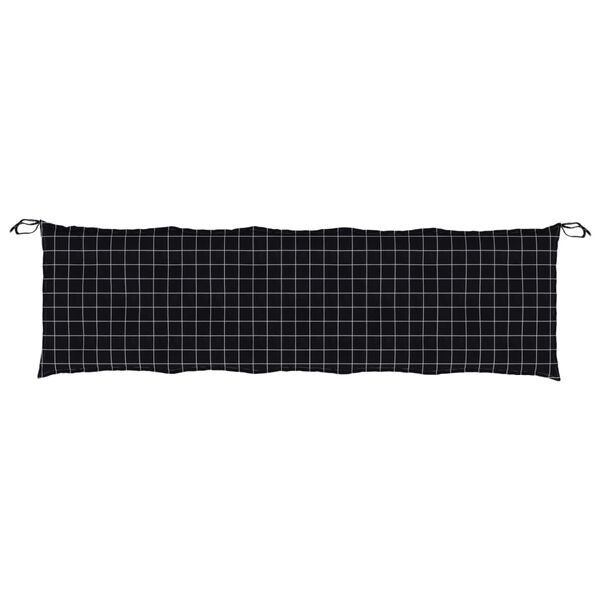 vidaXL Garden Bench Cushion Black Check Pattern 180x50x7cm Oxford Fabric