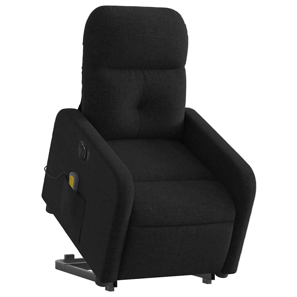 vidaXL Electric Stand up Massage Recliner Chair Black Fabric