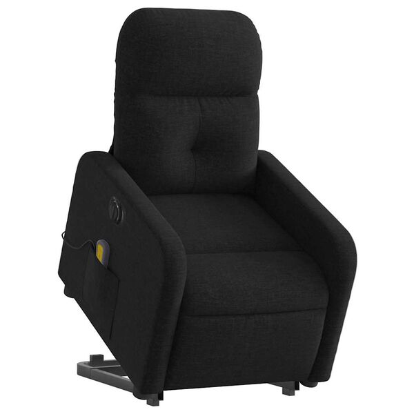 vidaXL Electric Stand up Massage Recliner Chair Black Fabric
