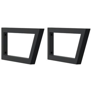 vidaXL Shelf Brackets for Washbasin 2 pcs Black Trapezium Steel
