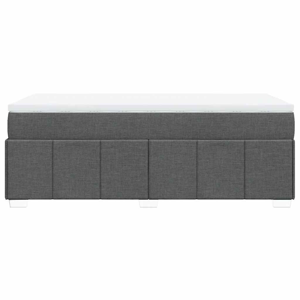 vidaXL Box Spring Bed with Mattress Dark Grey Twin XL Fabric
