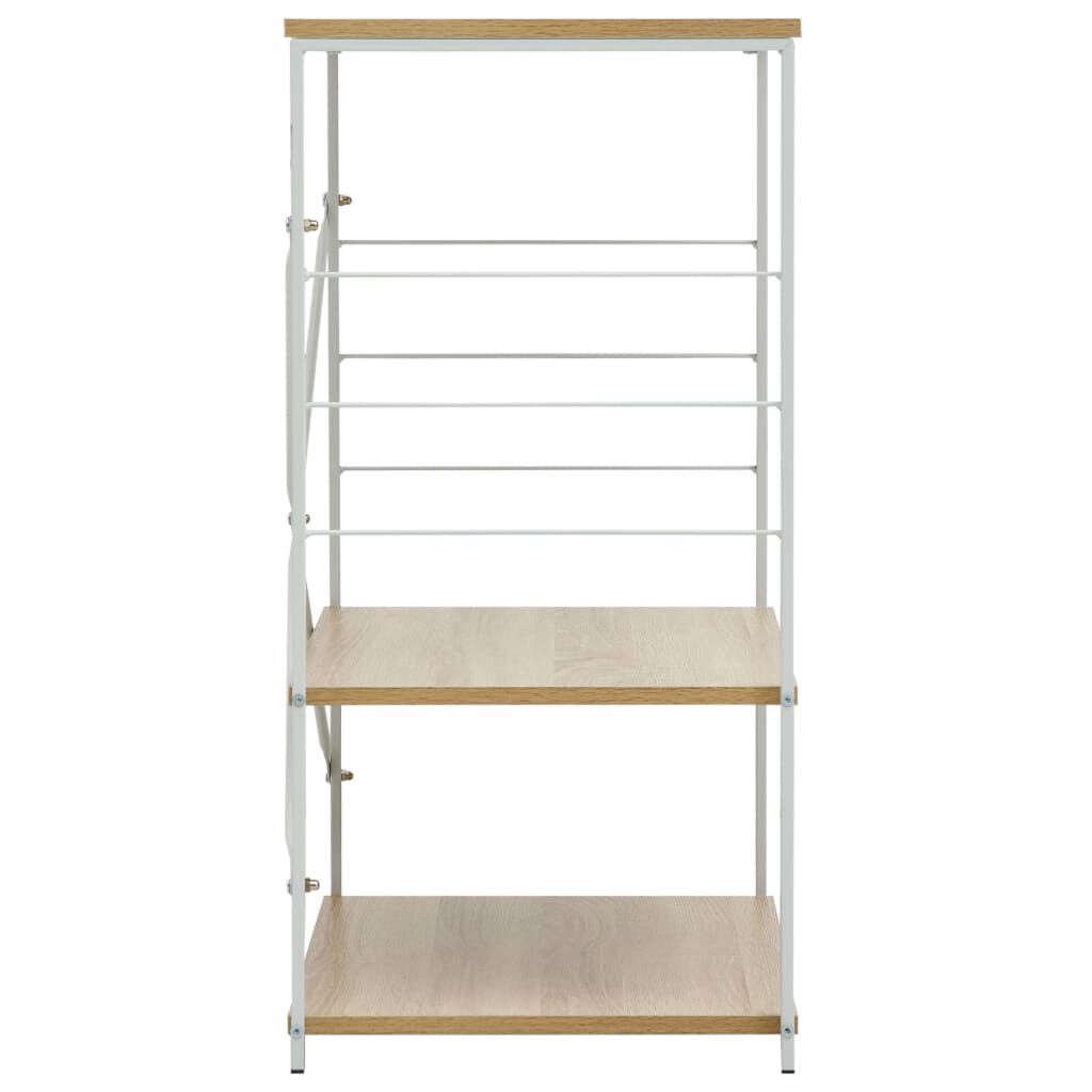 vidaXL Microwave Cabinet White and Oak 60x39.6x79.5 cm Engineered Wood