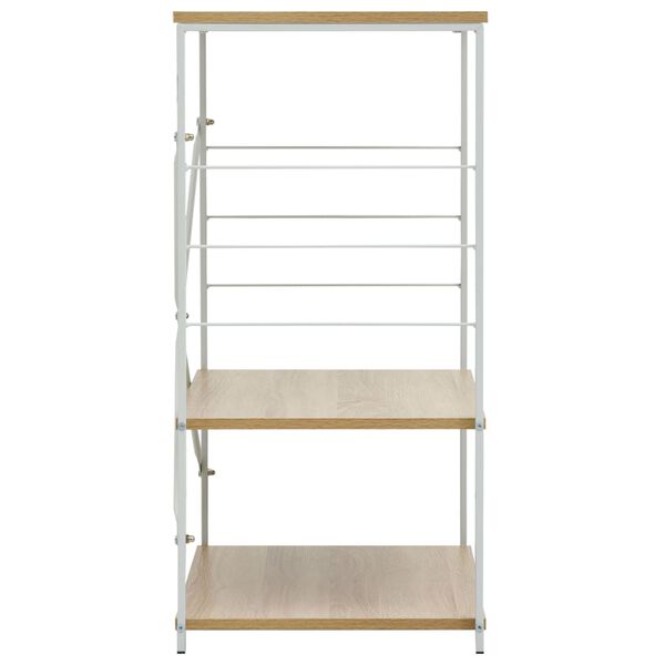 vidaXL Microwave Cabinet White and Oak 60x39.6x79.5 cm Engineered Wood