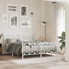 vidaXL Metal Bed Frame without Mattress with Footboard White 150x200cm