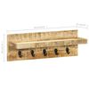 vidaXL Wall Mounted Coat Rack 60x15x20 cm Solid Rough Mango Wood
