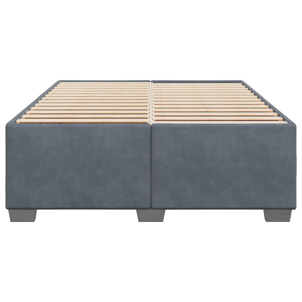 vidaXL Bed Frame without Mattress Dark Grey Queen Velvet