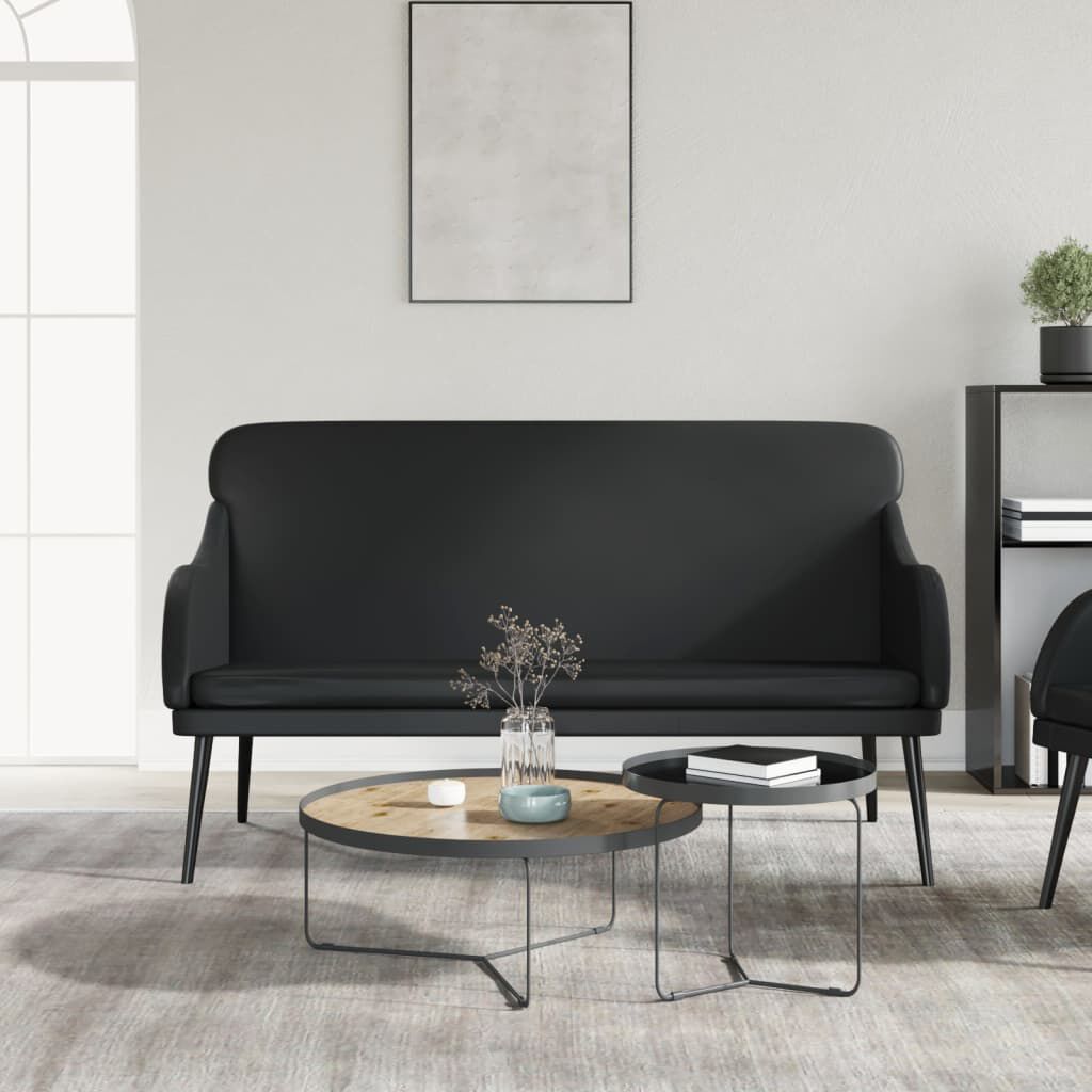 vidaXL Bench Black 110x76x80 cm Faux Leather