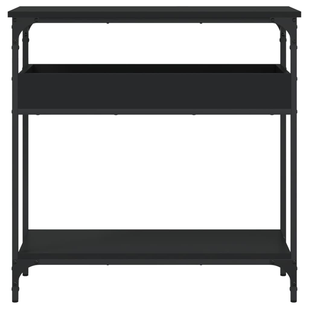 vidaXL Console Table with Shelf Black 75x29x75cm Engineered Wood