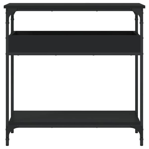 vidaXL Console Table with Shelf Black 75x29x75cm Engineered Wood