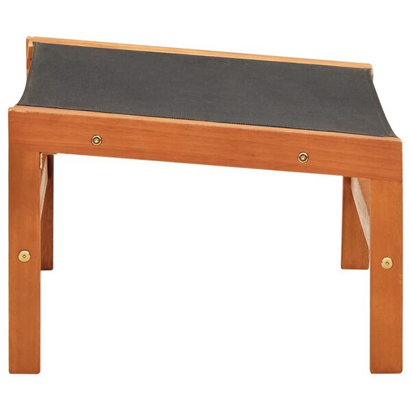 vidaXL Garden Chair with Footrest Solid Eucalyptus Wood and Textilene