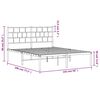 vidaXL Metal Bed Frame without Mattress with Headboard Black 135x190cm