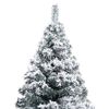 vidaXL Artificial Pre-lit Christmas Tree with Flocked Snow Green 240 cm