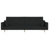vidaXL 2-Seater Sofa Bed with Two Pillows Black Fabric