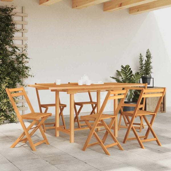 vidaXL Extending Garden Table 110-160x80x75cm Solid Wood Teak