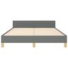 vidaXL Bed Frame without Mattress Dark Grey King Fabric