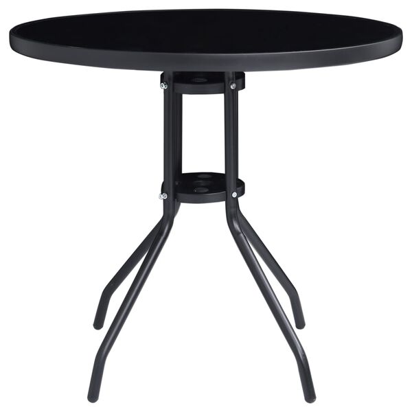 vidaXL 5 Piece Garden Dining Set Aluminium and Textilene Black