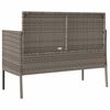 vidaXL Garden Bench with Cushions Grey Poly Rattan