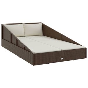 vidaXL Garden Bed Brown 110x200 cm Poly Rattan