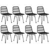vidaXL 9 Piece Garden Dining Set Black Poly Rattan