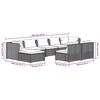 vidaXL 9 Piece Garden Lounge Set with Cushions Brown Poly Rattan