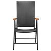 vidaXL Stackable Garden Chairs 2 pcs Poly Rattan Black