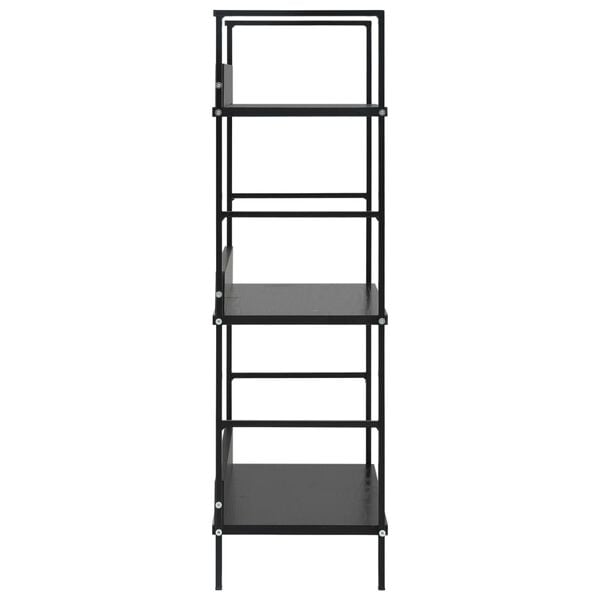 vidaXL 3-Layer Book Shelf Black 60x27.6x90.5 cm Engineered Wood
