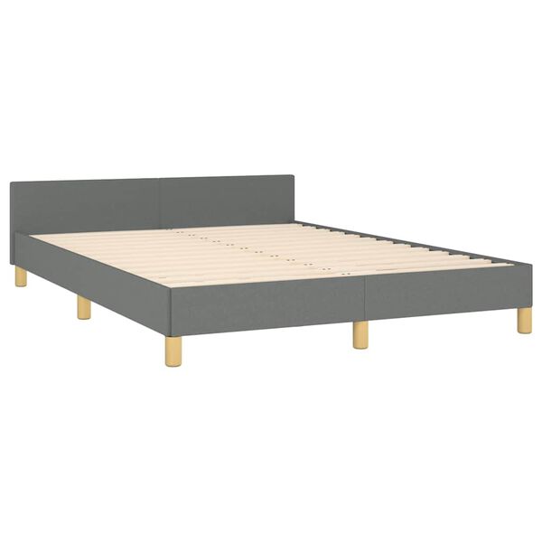 vidaXL Bed Frame without Mattress Dark Grey King Fabric