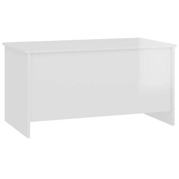 vidaXL Coffee Table High Gloss White 102x55.5x52.5 cm Engineered Wood