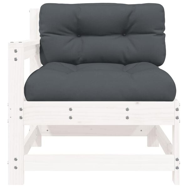 vidaXL Garden Chair with Cushions White Solid Wood Pine