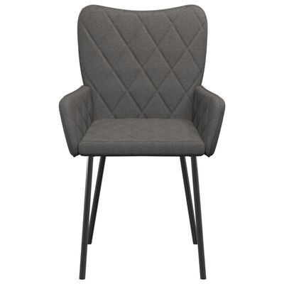 vidaXL Dining Chairs 2 pcs Dark Grey Fabric