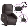 vidaXL Electric Stand up Massage Recliner Chair Dark Brown Real Leather