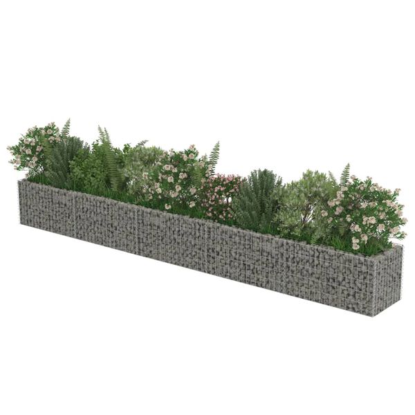vidaXL Gabion Raised Bed Galvanised Steel 450x50x50 cm
