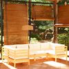 vidaXL 6 Piece Garden Lounge Set with Cream Cushions Pinewood
