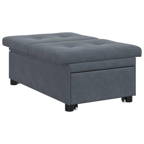 vidaXL Sofa Bed 3-in-1 Pull-Out Design Dark Grey Velvet