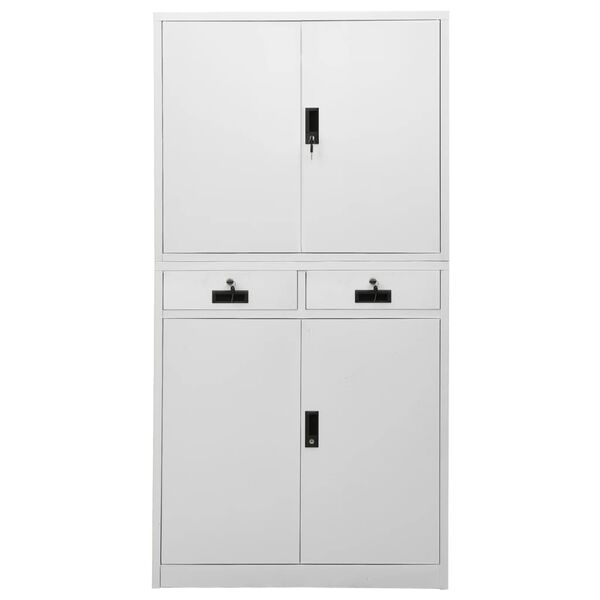 vidaXL Office Cabinet Light Grey 90x40x180 cm Steel