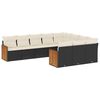 vidaXL 10 Piece Garden Sofa Set with Cushions Black Poly Rattan