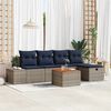 vidaXL Garden Sofa Set with Cushion 6 pcs Grey Poly Rattan