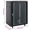 vidaXL 15U Network Cabinet with Swivel Feet 19" IP20 60x45x86 cm