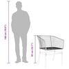 vidaXL 3 Piece Garden Dining Set Black Poly Rattan Glass