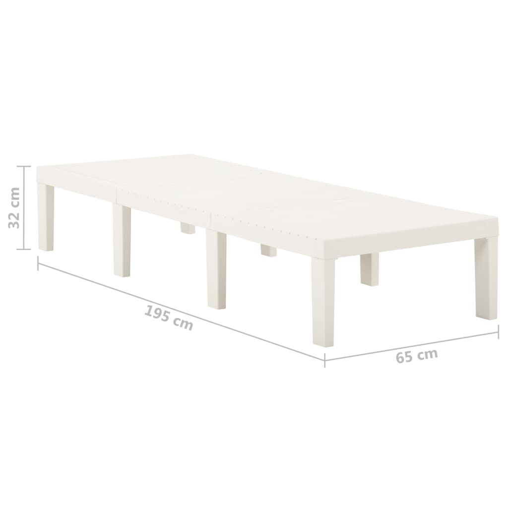 vidaXL Sun Lounger Plastic White