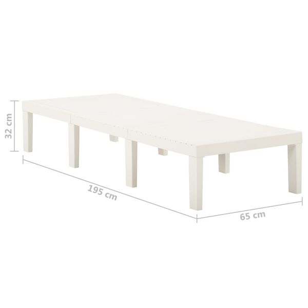vidaXL Sun Lounger Plastic White