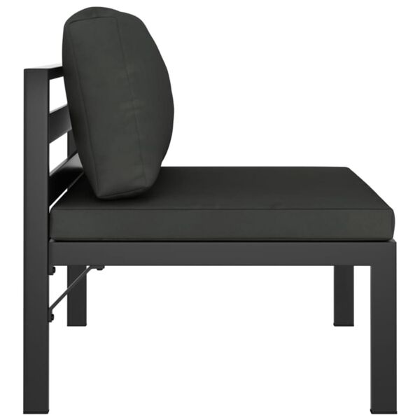 vidaXL 3 Piece Garden Sofa Set with Cushions Aluminium Anthracite