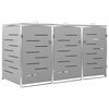 vidaXL Triple Wheelie Bin Shed 207x77.5x115 cm Stainless Steel