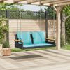 vidaXL Swing Bench with Cushions Black 109x62x40 cm Poly Rattan