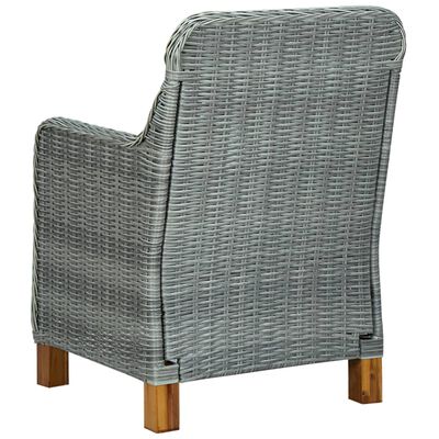 vidaXL 9 Piece Outdoor Dining Set with Cushions Poly Rattan Light Grey