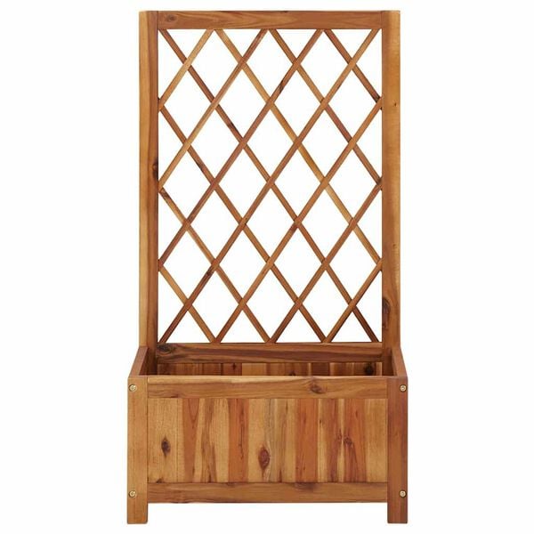 vidaXL Garden Raised Bed with Trellis Solid Acacia Wood