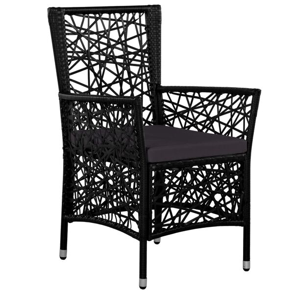 vidaXL 9 Piece Outdoor Dining Set Poly Rattan Black