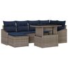 vidaXL Sofa Set with Cushion 7 pcs Grey and Navy Blue Poly rattan