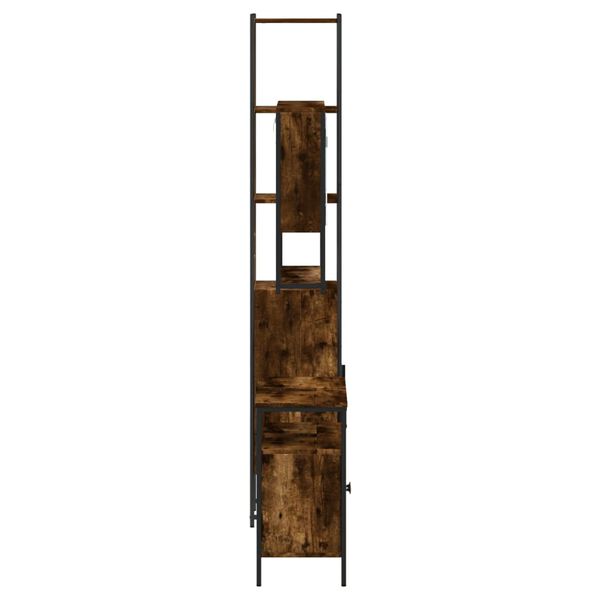 vidaXL 3 Piece Bathroom Furniture Set Smoked Oak Engineered Wood