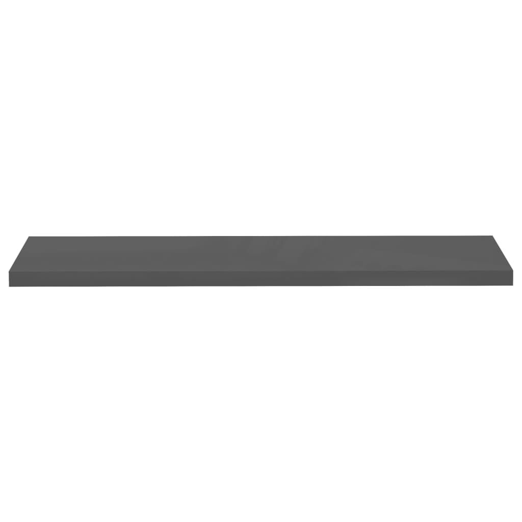vidaXL Floating Wall Shelf High Gloss Grey 120x23.5x3.8 cm MDF